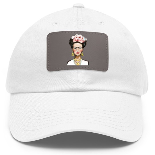 Discover Frida Kahlo Gold Earrings Museum Art Dad Hat With Leather Patch