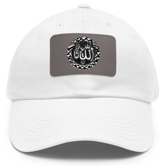 Discover Seal Allah Arabic writing Muslim Islam Arab Dad Hat With Leather Patch