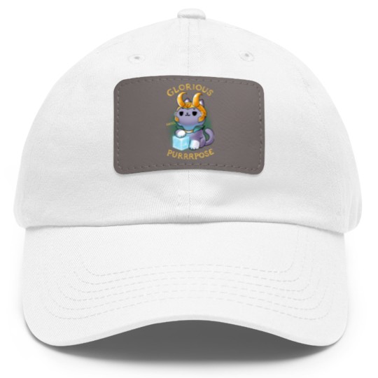 Discover Glorious Purrrpose - Loki cat variant - Kneel - Loki Cat - Dad Hat With Leather Patch