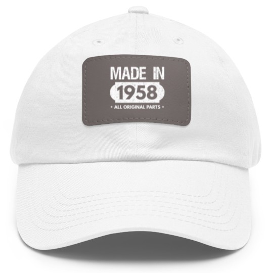 Discover Made In 1958-All Original Parts-60th Bday Dad Hat With Leather Patch