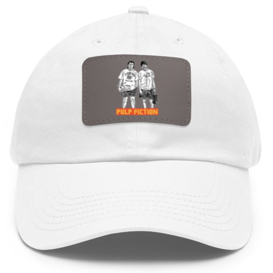 Discover Pulp Fiction Jules and Vincent Dad Hat With Leather Patch, Quentin Tarantino Dad Hat With Leather Patch
