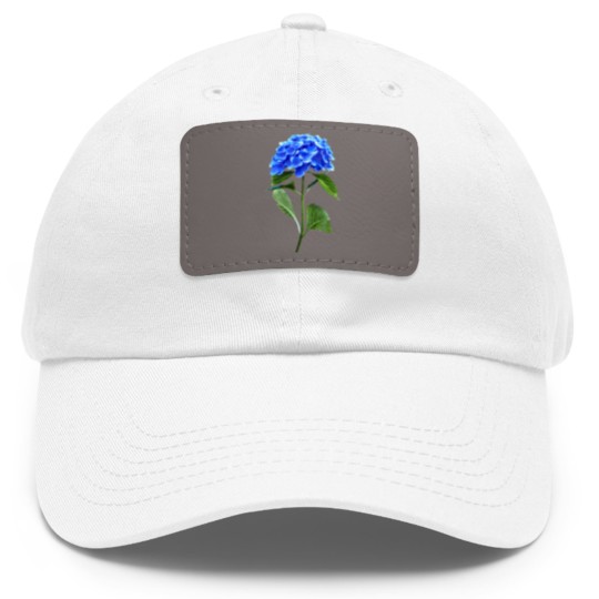 Discover Vivid Blue Hydrangea Dad Hat With Leather Patch