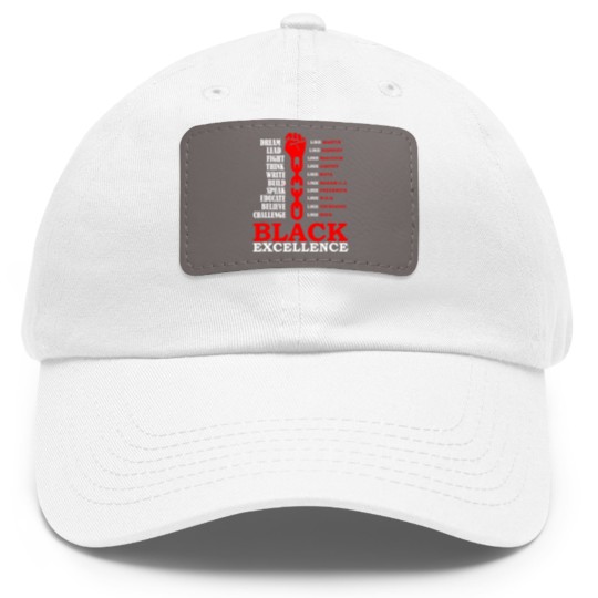 Discover Black Excellence, Black AF Dad Hat With Leather Patch