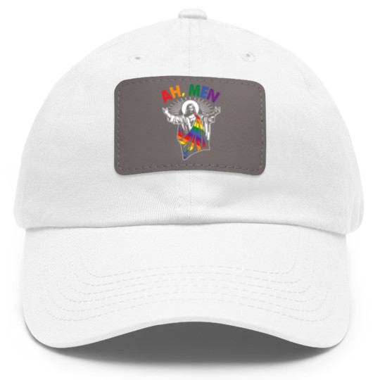 Discover Ah Men Gay Jesus Christian Dad Hat With Leather Patch
