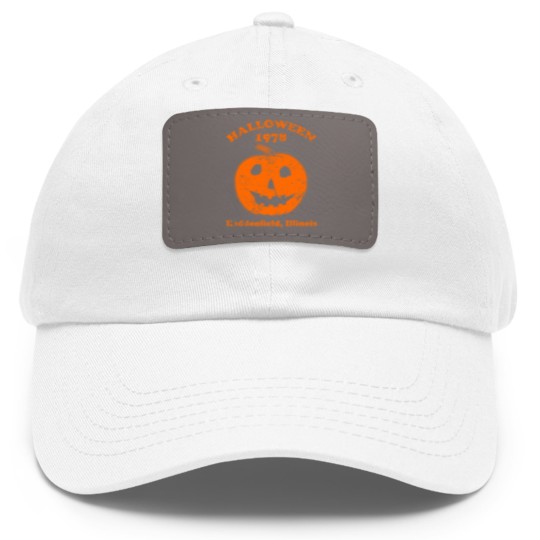 Discover Halloween 1978 holiday spooky gift myers pumpkin haddonfield Dad Hat With Leather Patch