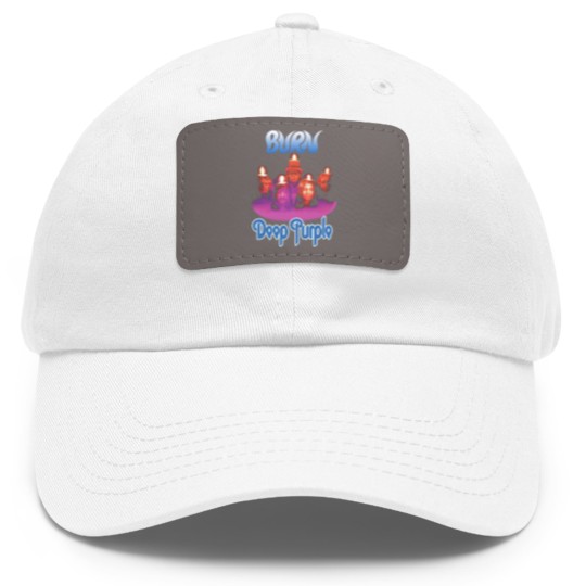 Discover Plastic Head Deep Purple Burn Dad Hat With Leather Patch
