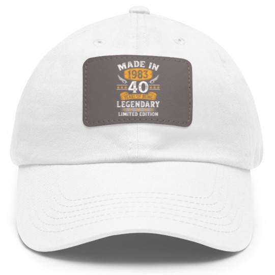 Discover Made In 1983 40 Years Old Gifts 40th Birthday Dad Hat With Leather Patch