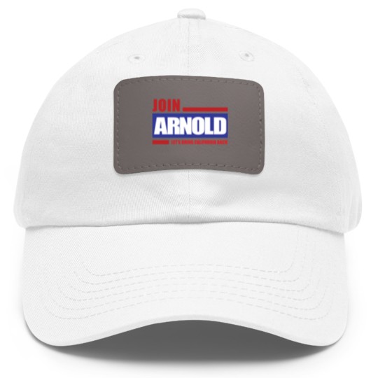 Discover Arnold Schzenegger 2003 Campaign Logo Dad Hat With Leather Patch