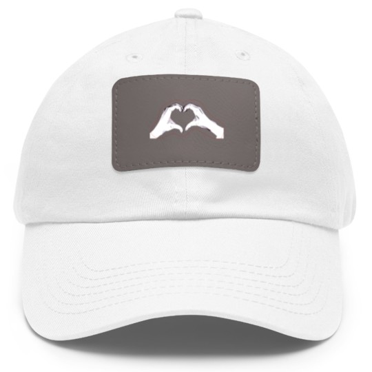 Discover Two hands making a heart Dad Hat With Leather Patch