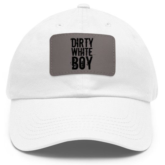 Discover VINTAGE MEN'S , DIRTY WHITE BOY Dad Hat With Leather Patch