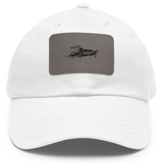 Discover Yellow bullhead catfish Dad Hat With Leather Patch