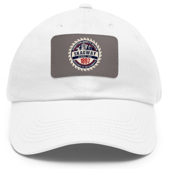 Discover Skagway Alaska 1897 Historic Gold Rush Town Souvenir Gift Dad Hat With Leather Patch