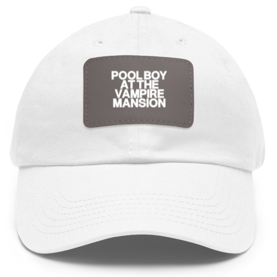 Discover Pool Boy At The Vampire Mansion Dad Hat With Leather Patch ,Gerard Way Dad Hat With Leather Patch, Mcr Gerard Way Dad Hat With Leather Patch