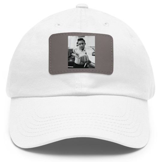 Discover Johnny Cash Retro Dad Hat With Leather Patch
