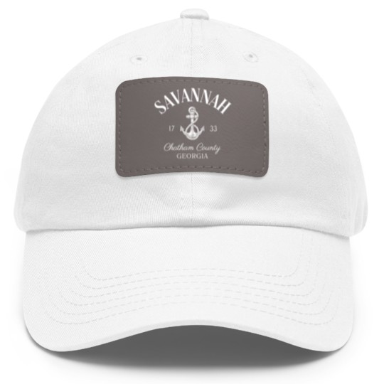 Discover Savannah Georgia Dad Hat With Leather Patch, Soft and Comfortable Dad Hat With Leather Patch