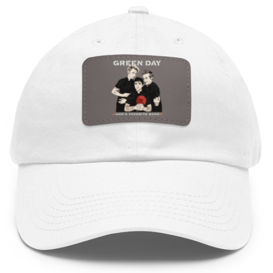 Discover Green Day Dad Hat With Leather Patch Green Day Dad Hat With Leather Patch Green Day God's Favorite Band Dad Hat With Leather Patch Dad Hat With Leather Patch