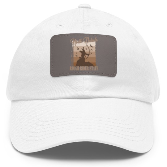 Discover North Dakota usa state gift Dad Hat With Leather Patch