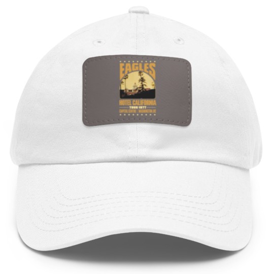 Discover Eagles Hotel California Dad Hat With Leather Patch