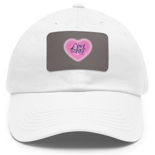 Discover Lana Del Rey Dad Hat With Leather Patch (Pink Heart), Born To Die Dad Hat With Leather Patch