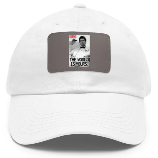 Discover Scarface The World Is Yours Dad Hat With Leather Patch, Al Pacino Dad Hat With Leather Patch