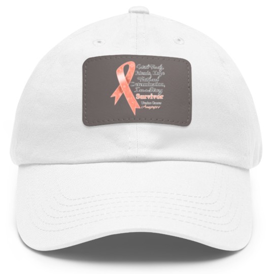Discover Uterine Cancer Support Strong Survivor Dad Hat With Leather Patch