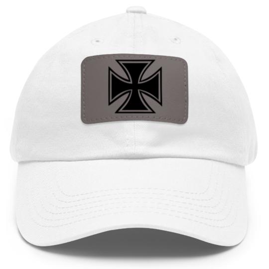 Discover Iron cross Dad Hat With Leather Patch