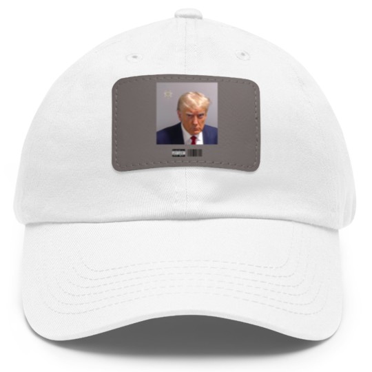 Discover Donald Trump Mugshot Dad Hat With Leather Patch