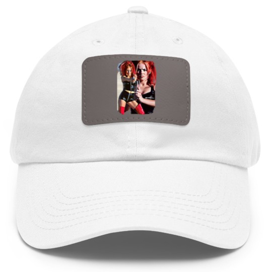 Discover Spice Girls - Geri Halliwell White Dad Hat With Leather Patch! 90's