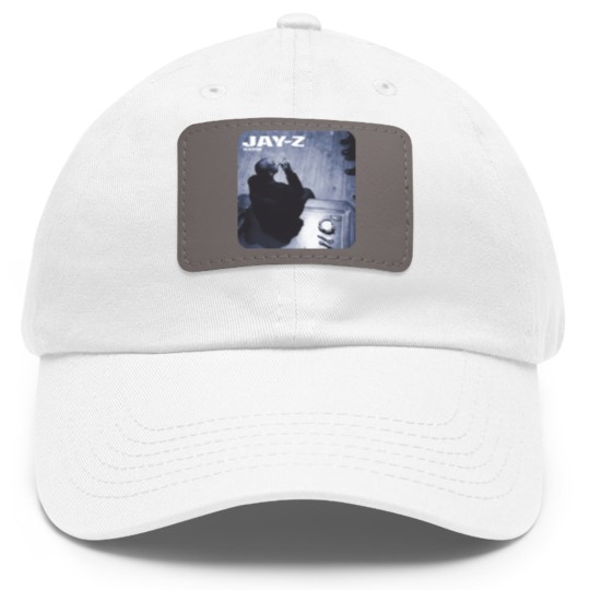Discover Jay Z Album Cover Graphic Dad Hat With Leather Patch Dad Hat With Leather Patch