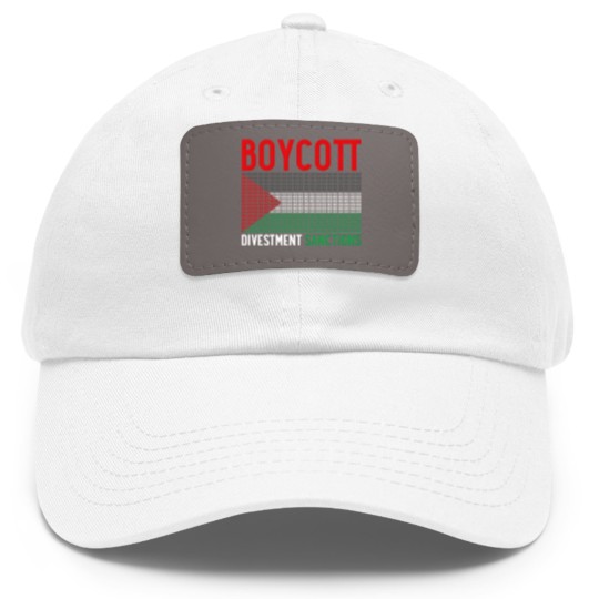 Discover Boycott Israel Divestment Sanctions - Palestine Dad Hat With Leather Patch