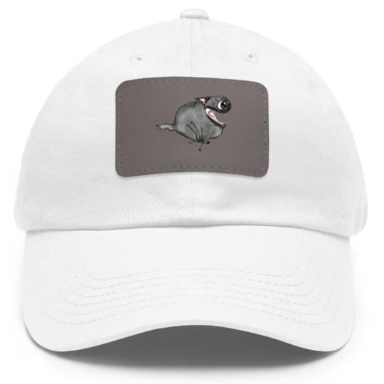 Discover Zoomies!!! (black pug) - Black Pug - Dad Hat With Leather Patch