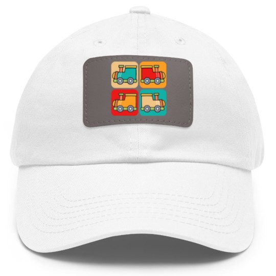 Discover Train Dad Hat With Leather Patch Little Retro Trains I Kids I Railway I Toddler Train Dad Hat With Leather Patch Dad Hat With Leather Patch