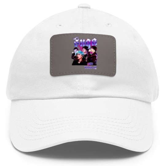 Discover Retro Suga BTS Unisex Black Dad Hat With Leather Patch