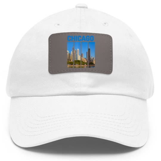 Discover Downtown Chicago Skyline Souvenirs State Illinois Dad Hat With Leather Patch Dad Hat With Leather Patch