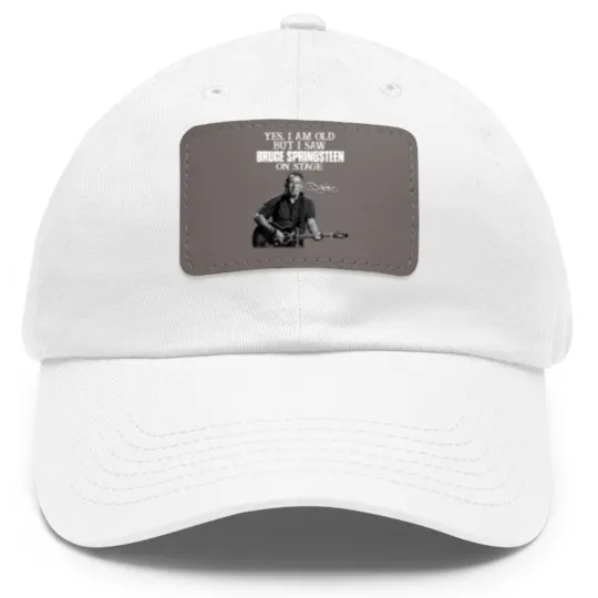 Discover SHUINIU Yes I Am Old But I Saw Bruce-Springsteen On Stage Dad Hat With Leather Patch Vintage Gift Black