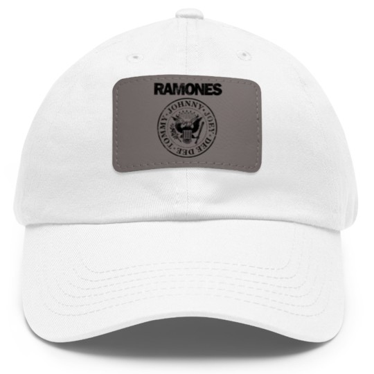 Discover Dad Hat With Leather Patch Ramones Logo Tommy Dee Dee Joey Retro Vintage