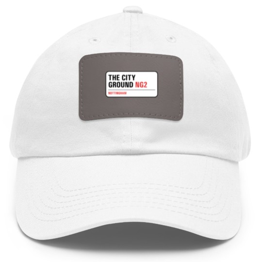 Discover Nottingham Forest - The City Ground Street Sign Dad Hat With Leather Patch