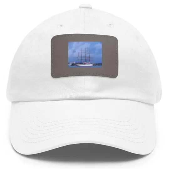 Discover Tall Ship Sea Cloud Dad Hat With Leather Patch