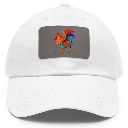 Discover De Colores Rooster Gallo Men's Jersey Polo Dad Hat With Leather Patch