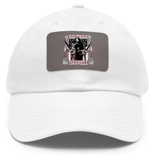 Discover Dimebag Darrell Mayhem Skull Band Dad Hat With Leather Patch