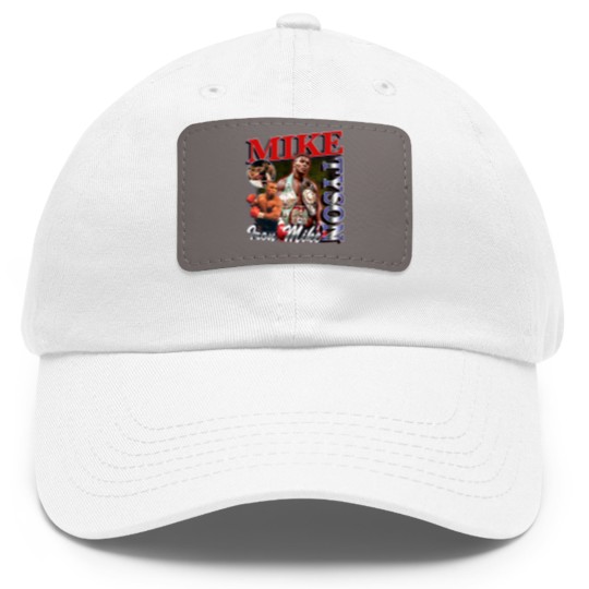 Discover Vintage Wash Mike Tyson Dad Hat With Leather Patch, Vintage Acid Wash