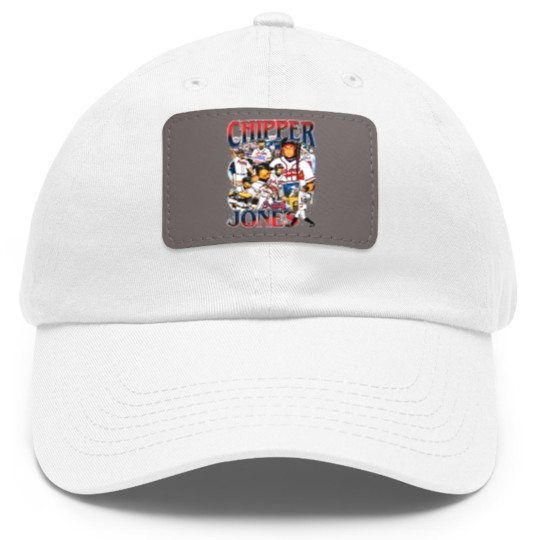 Discover Vintage 90s Graphic Style Chipper Jones Dad Hat With Leather Patch Vintage Sport Dad Hat With Leather Patch