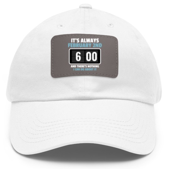 Discover Alarm Clock GroundHog Day Design Dad Hat With Leather Patch