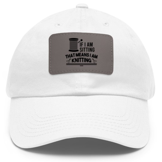 Discover Knitting needle hand knitting Dad Hat With Leather Patch