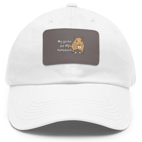Discover Gerbil Ate My Homework Dad Hat With Leather Patch