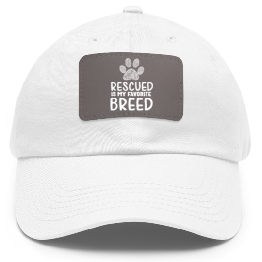 Discover rescued dog breed gift Dad Hat With Leather Patch