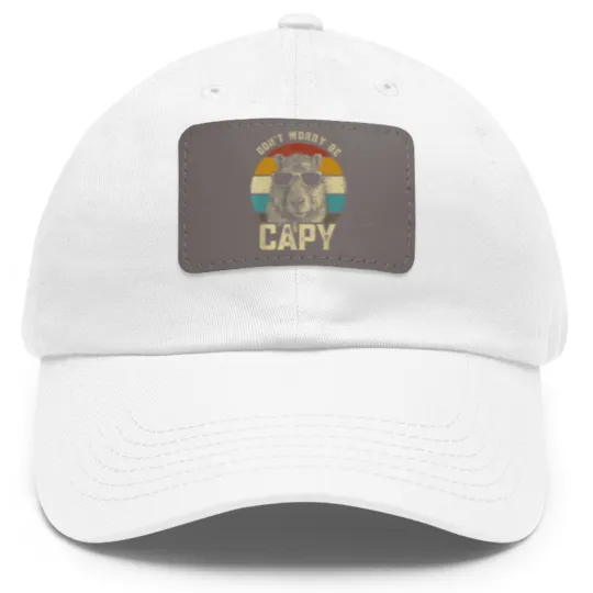 Discover Capybara Dont Be Worry Be Capy funny animal Capybara Lover Dad Hat With Leather Patch