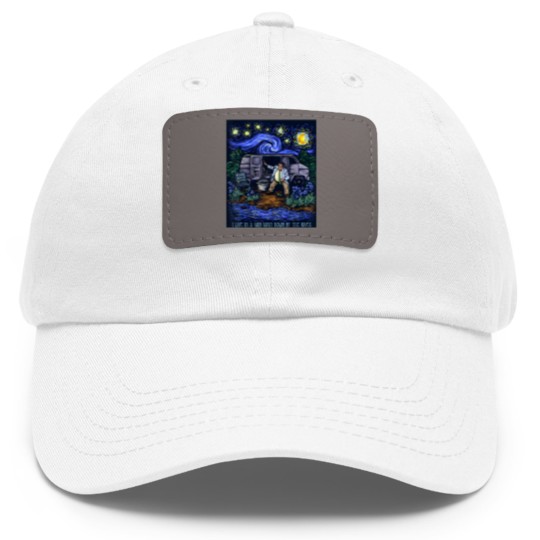 Discover i live in a van gogh down by the river t Dad Hat With Leather Patch