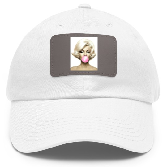 Discover Pink Marilyn Monroe Bubble Gum Dad Hat With Leather Patch Dad Hat With Leather Patch