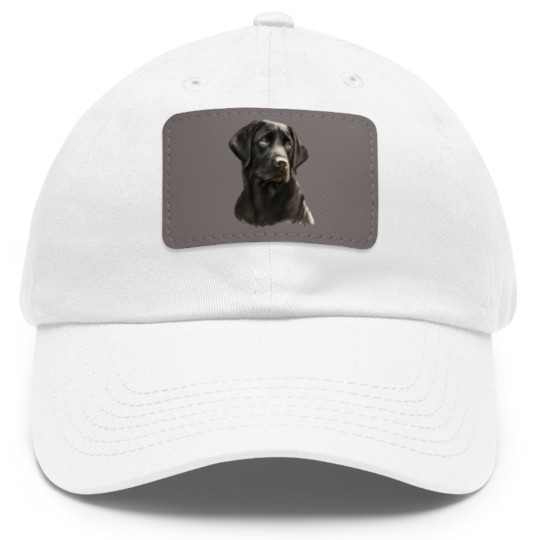 Discover Black Labrador Black Labrador- Black Labrador Head And Shoulders Dad Hat With Leather Patch